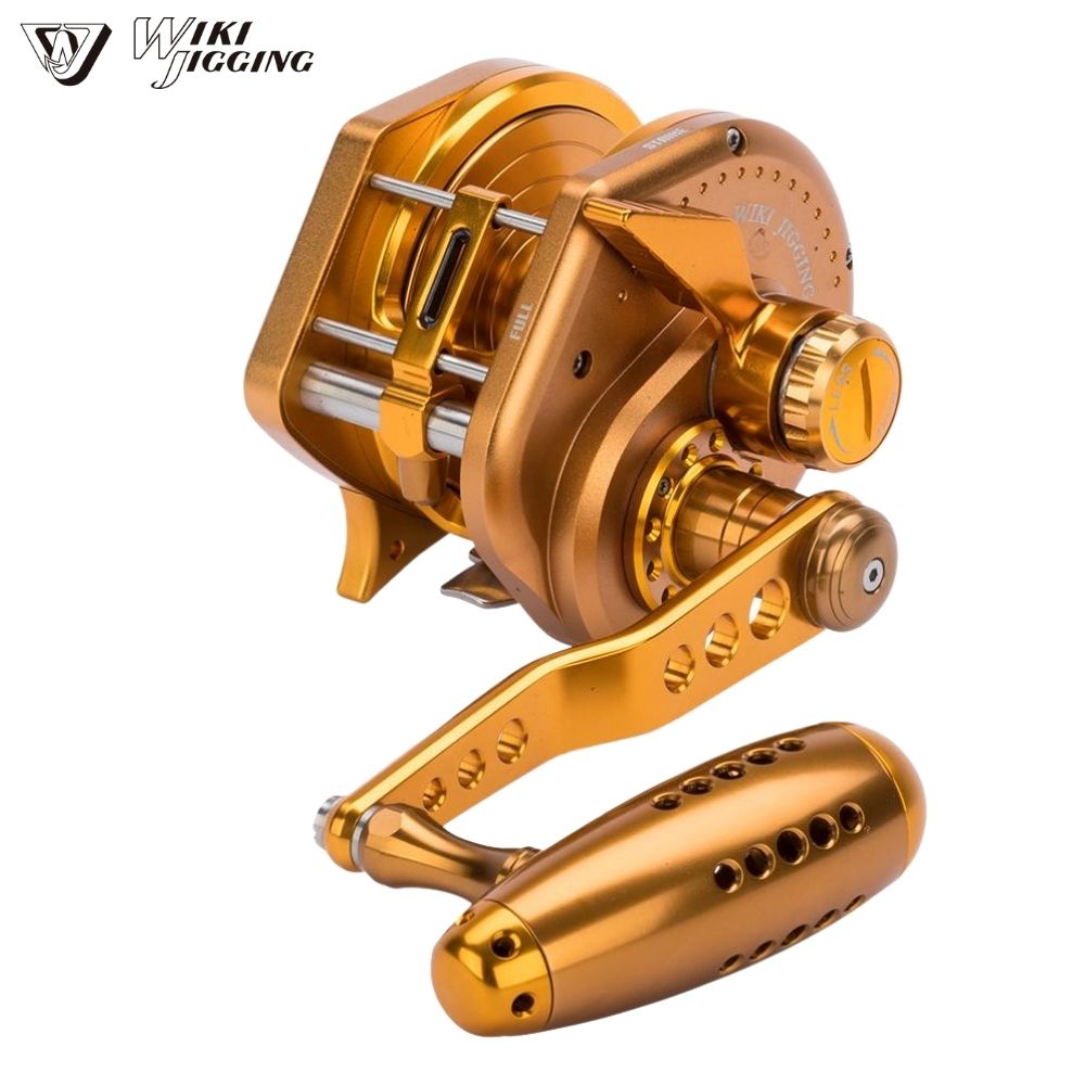 WIKI JIGGING Saltwater Baitcasting Lefthanded Reel Violent Style 5000H BR/GD