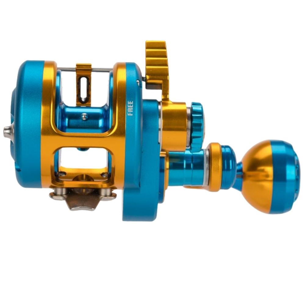 WIKI JIGGING Baitcasting Righthanded Jigging Reel VIOLENT SLOW 1500XH Blue/Gold - Image 3