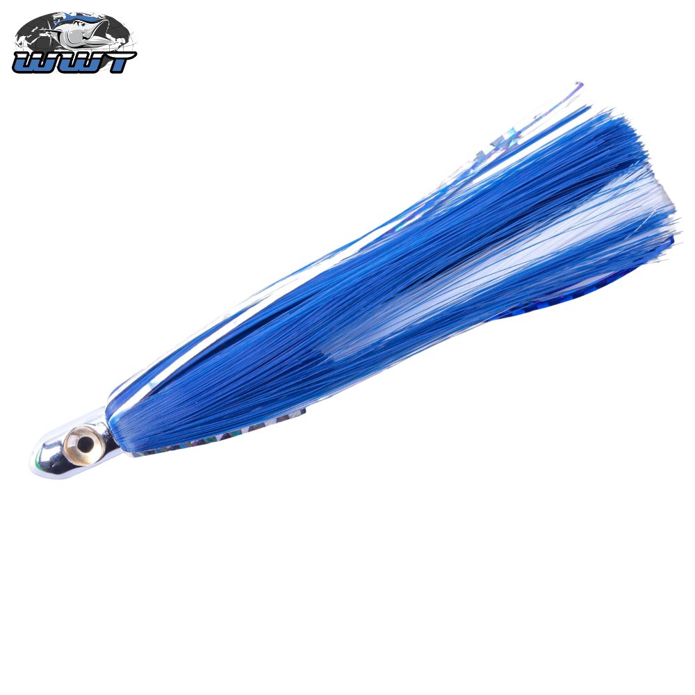 WWT Saltwater Skirted-Bullet Head Trolling Lure Iland Style GOLDEN EYE 7in/18cm