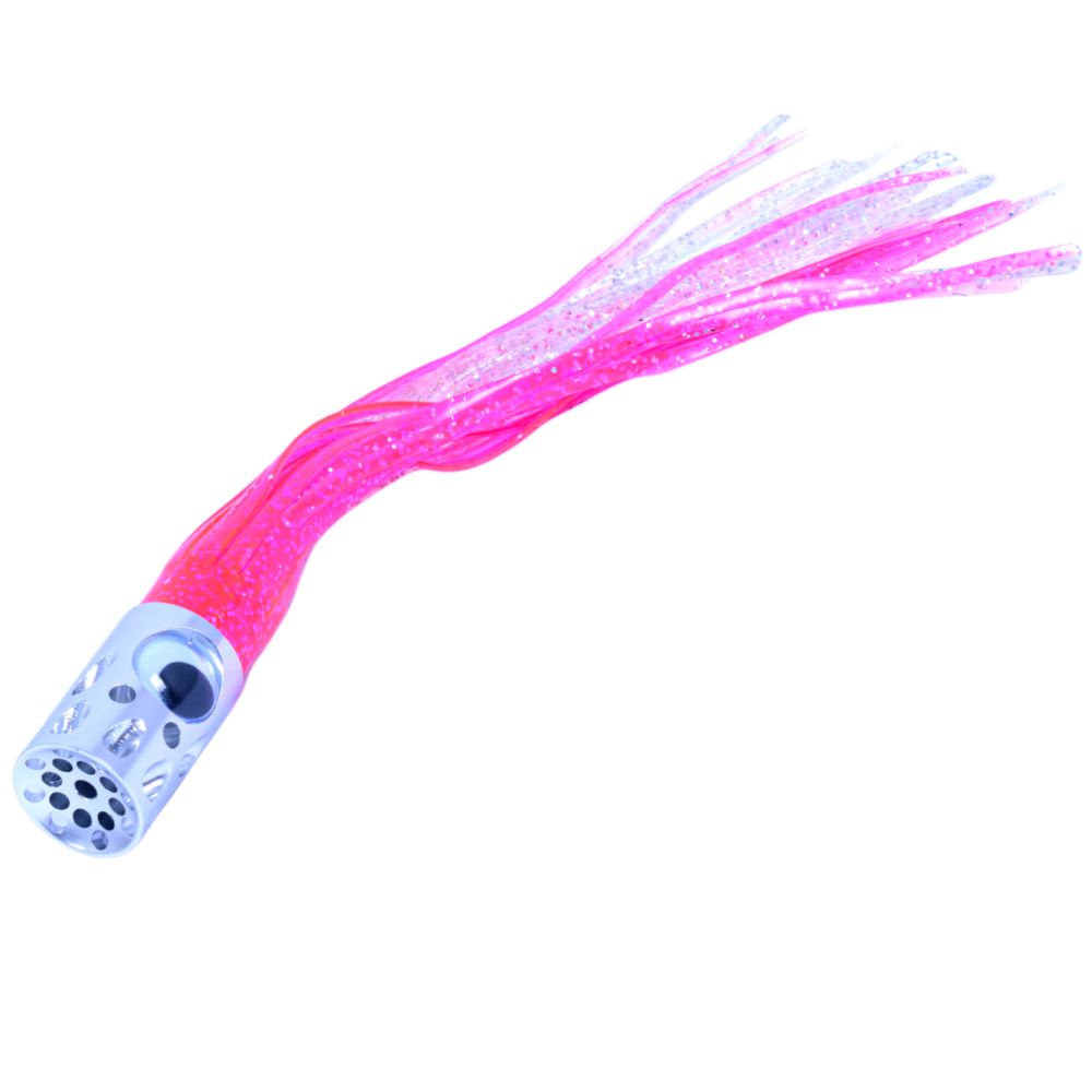 WWT Offshore Game-Fishing Trolling Rigged Lure GATLIN JET 10” Pink/Clear/Silver-Glitter - Image 3