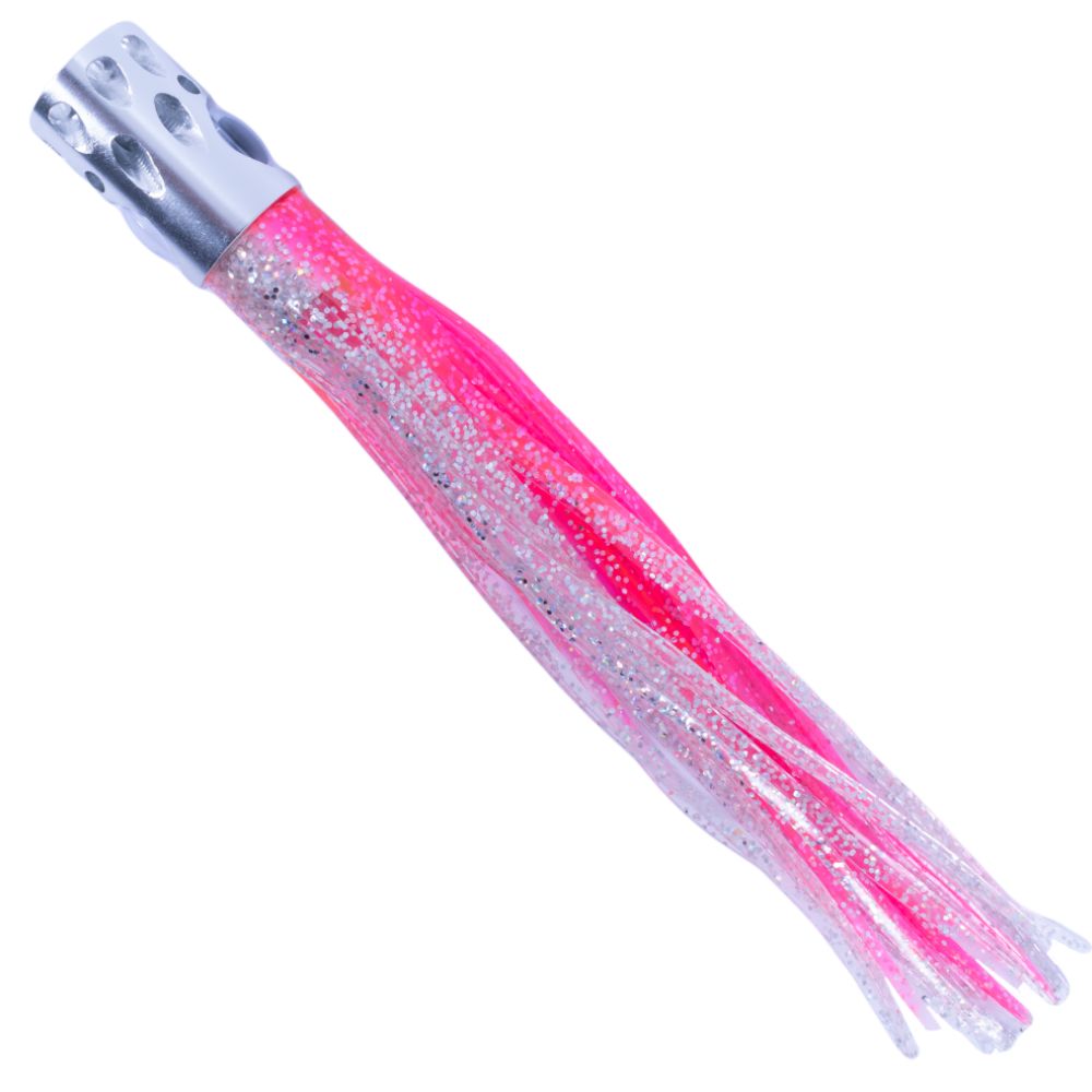 WWT Offshore Game-Fishing Trolling Rigged Lure GATLIN JET 10” Pink/Clear/Silver-Glitter - Image 4