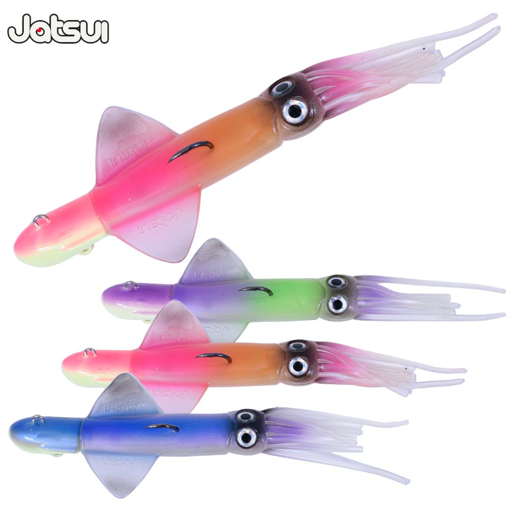 JATSUI Saltwater Fishing Luminous Soft Bait Lure CRAZY SQUID 200g