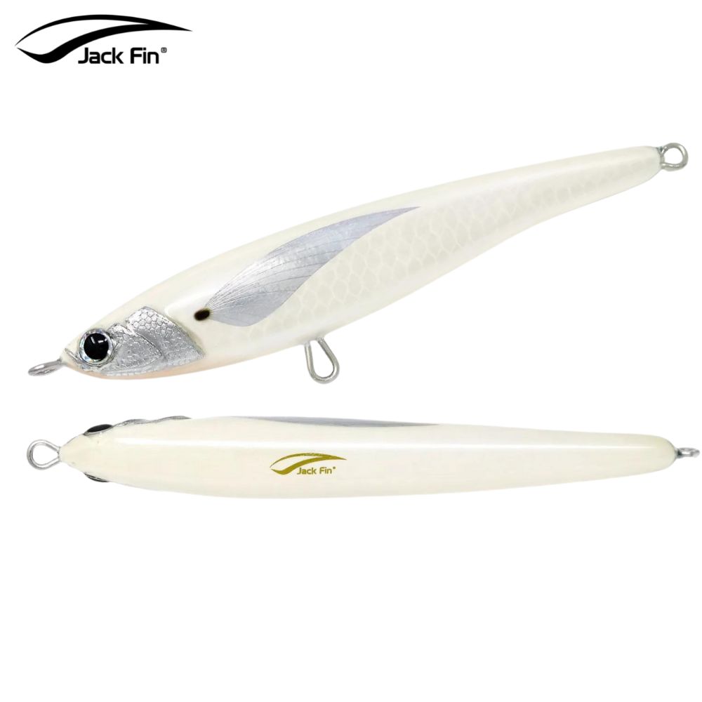 JACK FIN Handmade Tuna Special Sinking Stick Bait Pelagus 165-S White Alu Gill