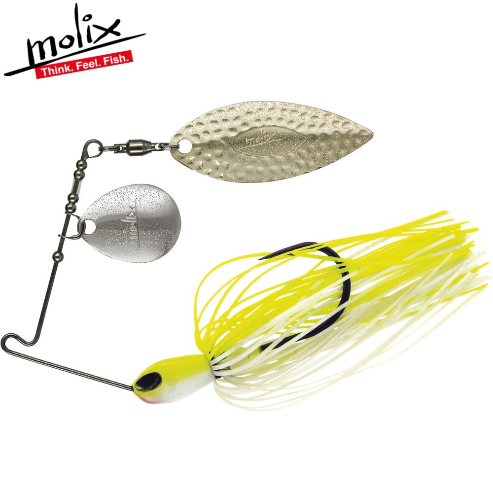 MOLIX Finesse Spinnerbait Willow Tandem Lure FS SPINNERBAIT Heritage Custom  #White Chartreuse