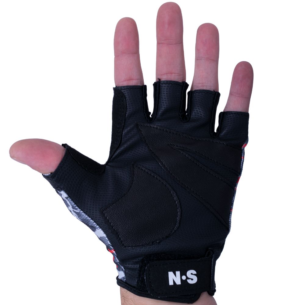 NS BLACK HOLE Natural Leather + RX7 Fabric Fishing Gloves V2 5 CUT Camo XL - Image 3