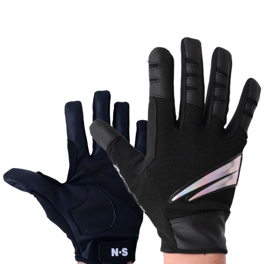 NS BLACK HOLE Natural Leather + RX7 Fabric Fishing Gloves V2 NO CUT Black XL