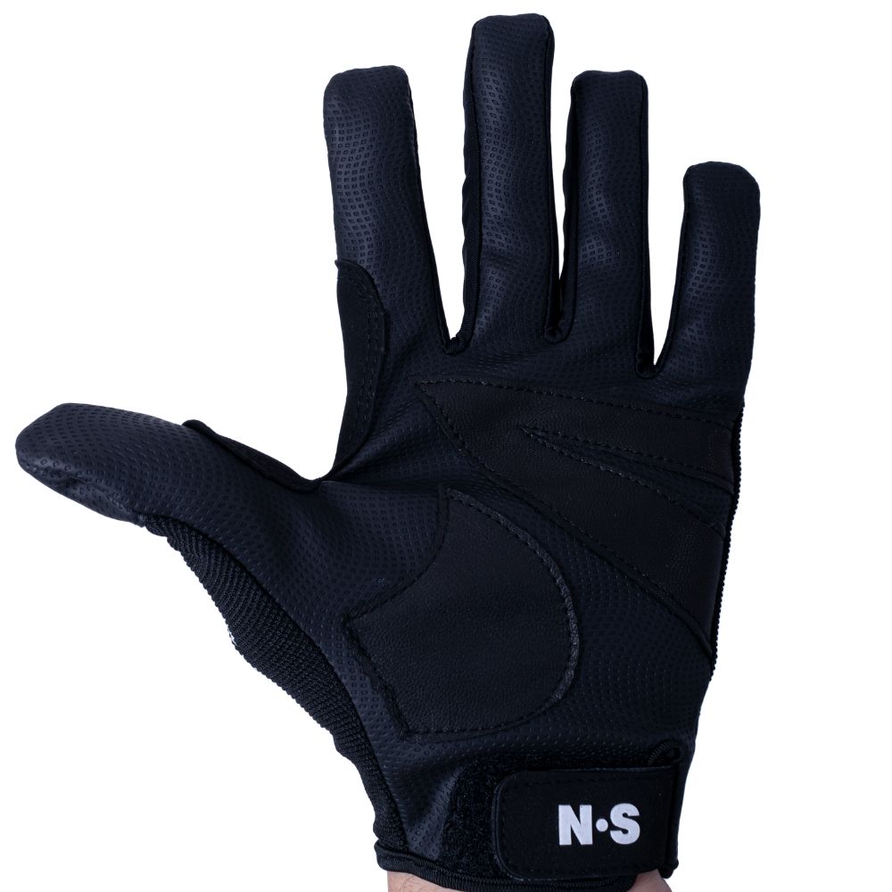 NS BLACK HOLE Natural Leather + RX7 Fabric Fishing Gloves V2 NO CUT Black XL - Image 3