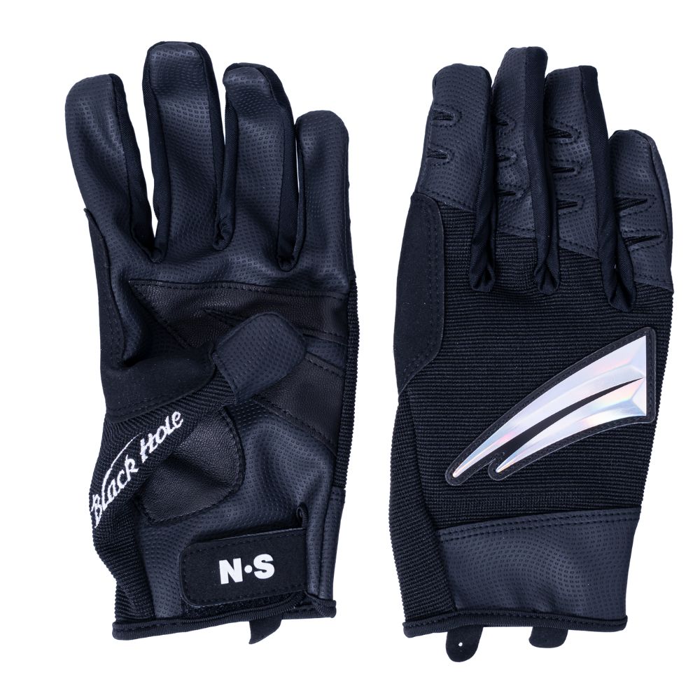 NS BLACK HOLE Natural Leather + RX7 Fabric Fishing Gloves V2 NO CUT Black XL - Image 4
