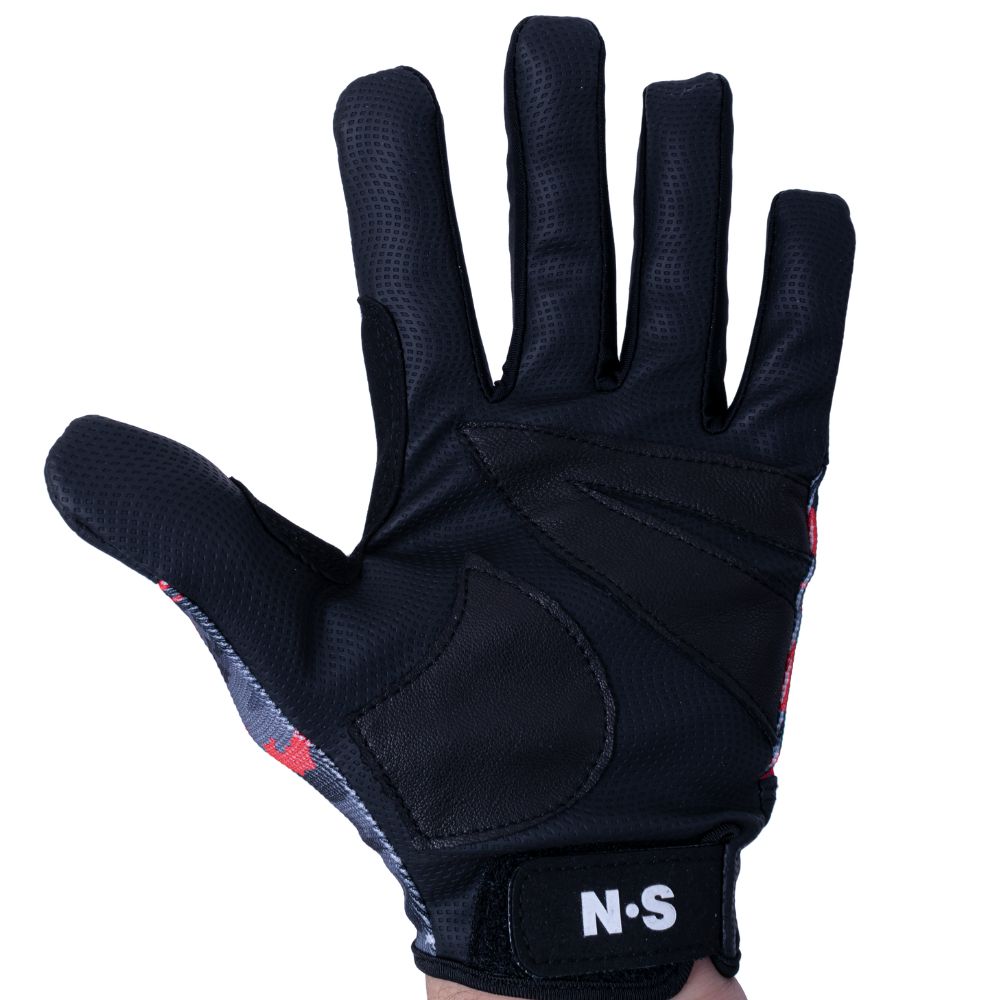 NS BLACK HOLE Natural Leather + RX7 Fabric Fishing Gloves V2 NO CUT Camo XL - Image 3