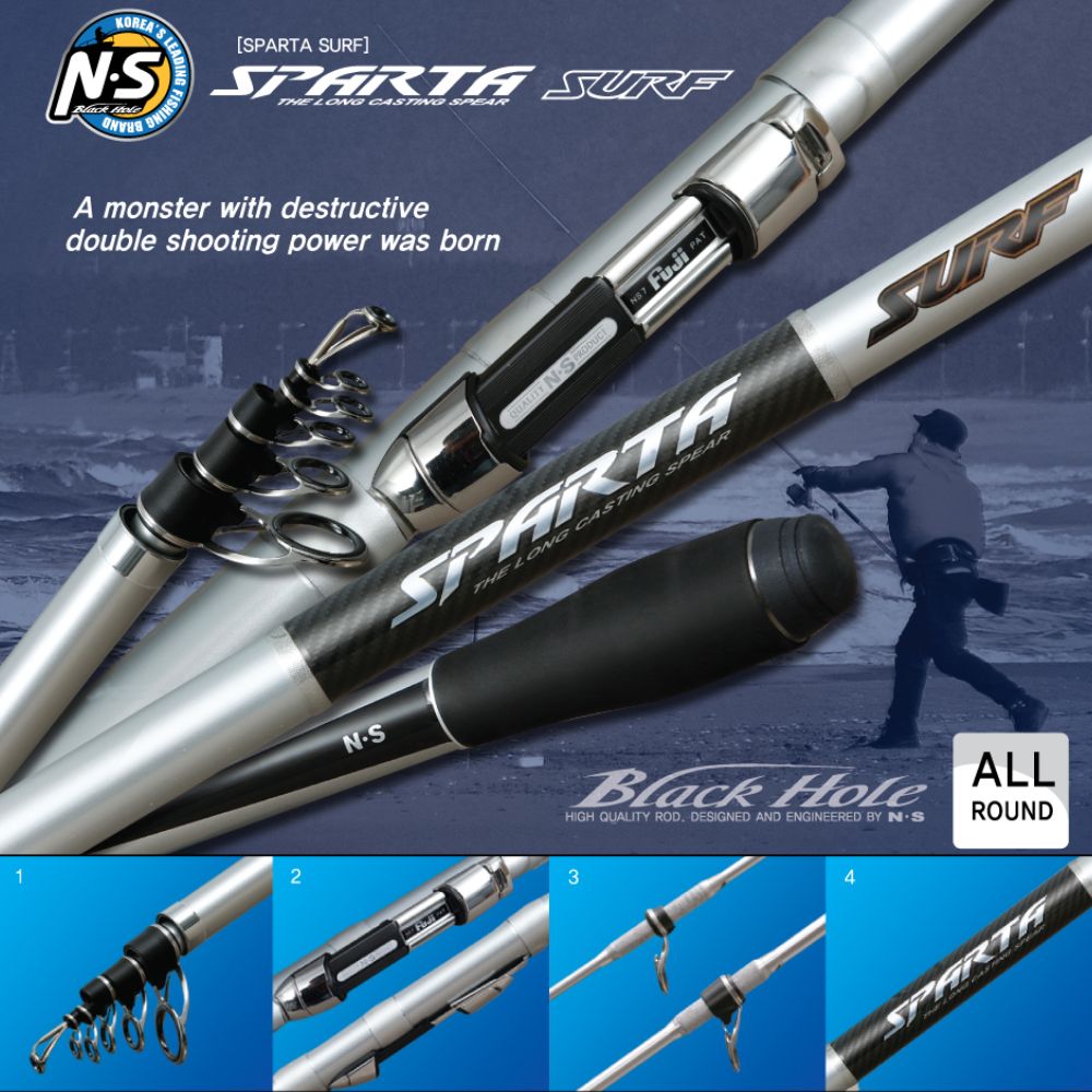 NS BLACK HOLE Saltwater Surfcasting Double Shooting Power Telescopic Rod SPARTA SURF 33-450 - Image 2