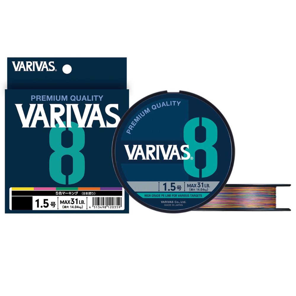 VARIVAS Premium Quality X8 Braid Line STANDARD 200m Multicolor