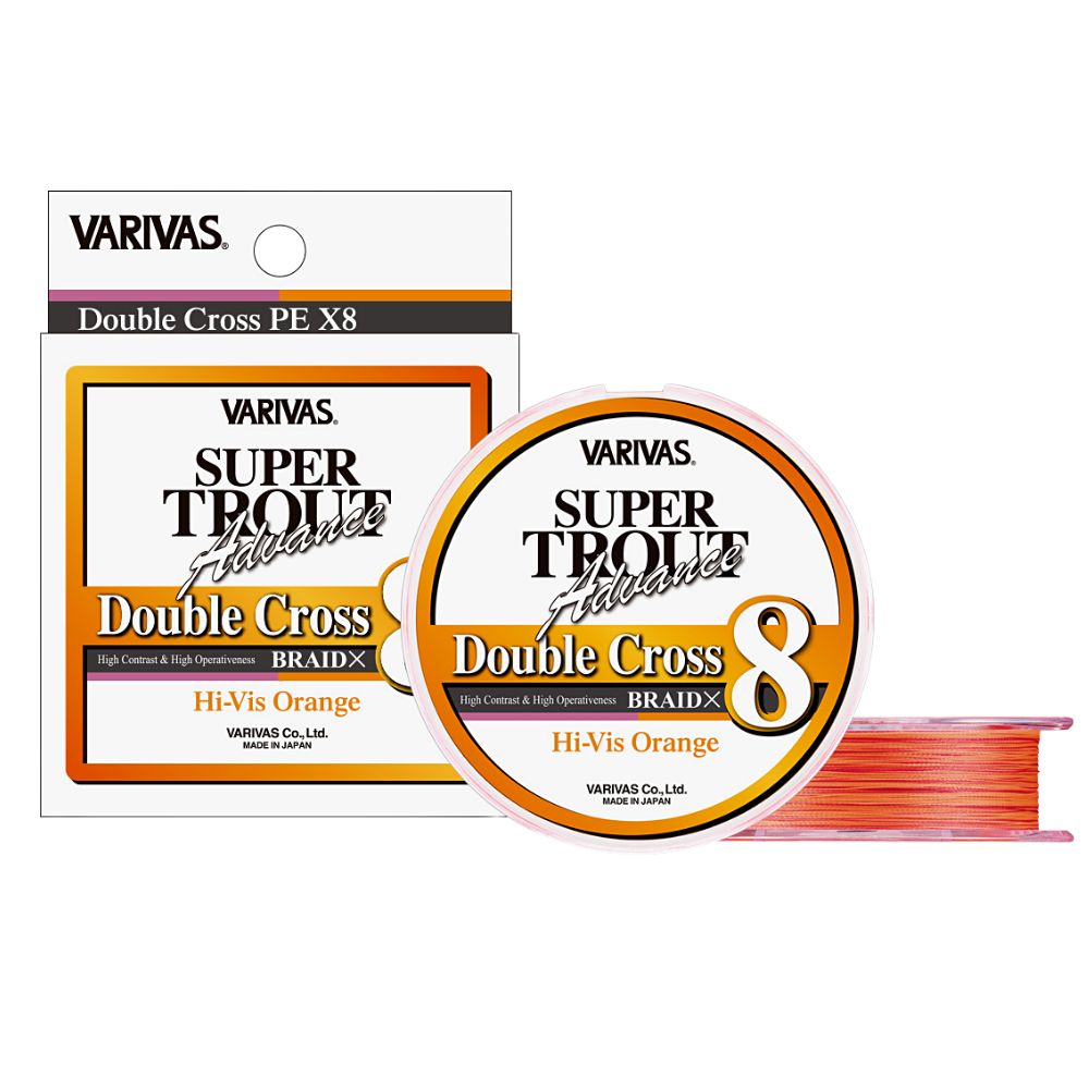 VARIVAS Finesse X8 Braid Line Super Trout Advance DOUBLE CROSS 100m Hi-Vis Orange