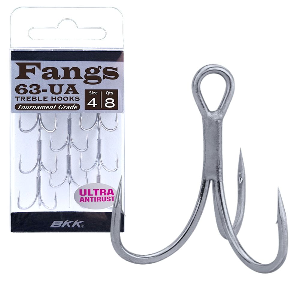 BKK Tournament Grade Ultra Antirust Coated Treble Hooks FANGS 63-UA