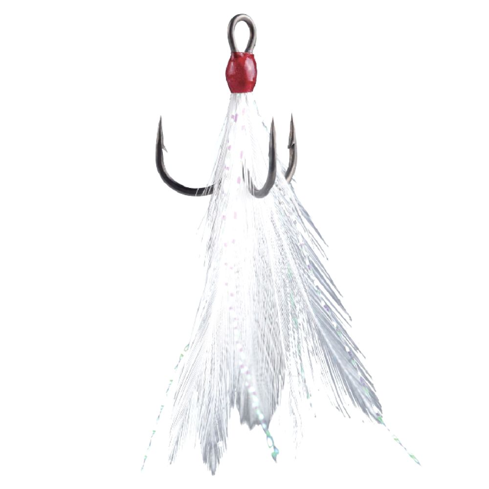 BKK Finesse Fishing Tournament Grade Treble Hook FEATHERED SPEAR 21-SS White - Image 2
