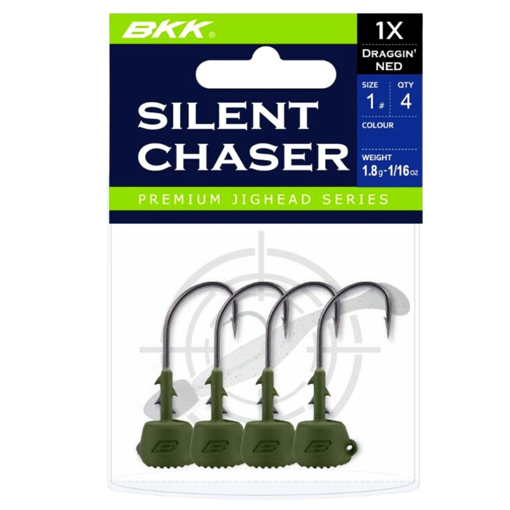 BKK Finesse Jighead Silent Chaser DRAGGIN' NED Matte Green Pumpkin - Image 2