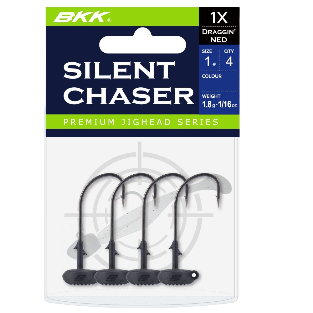 BKK Finesse Jighead Silent Chaser DRAGGIN' NED Matte Black - Image 2