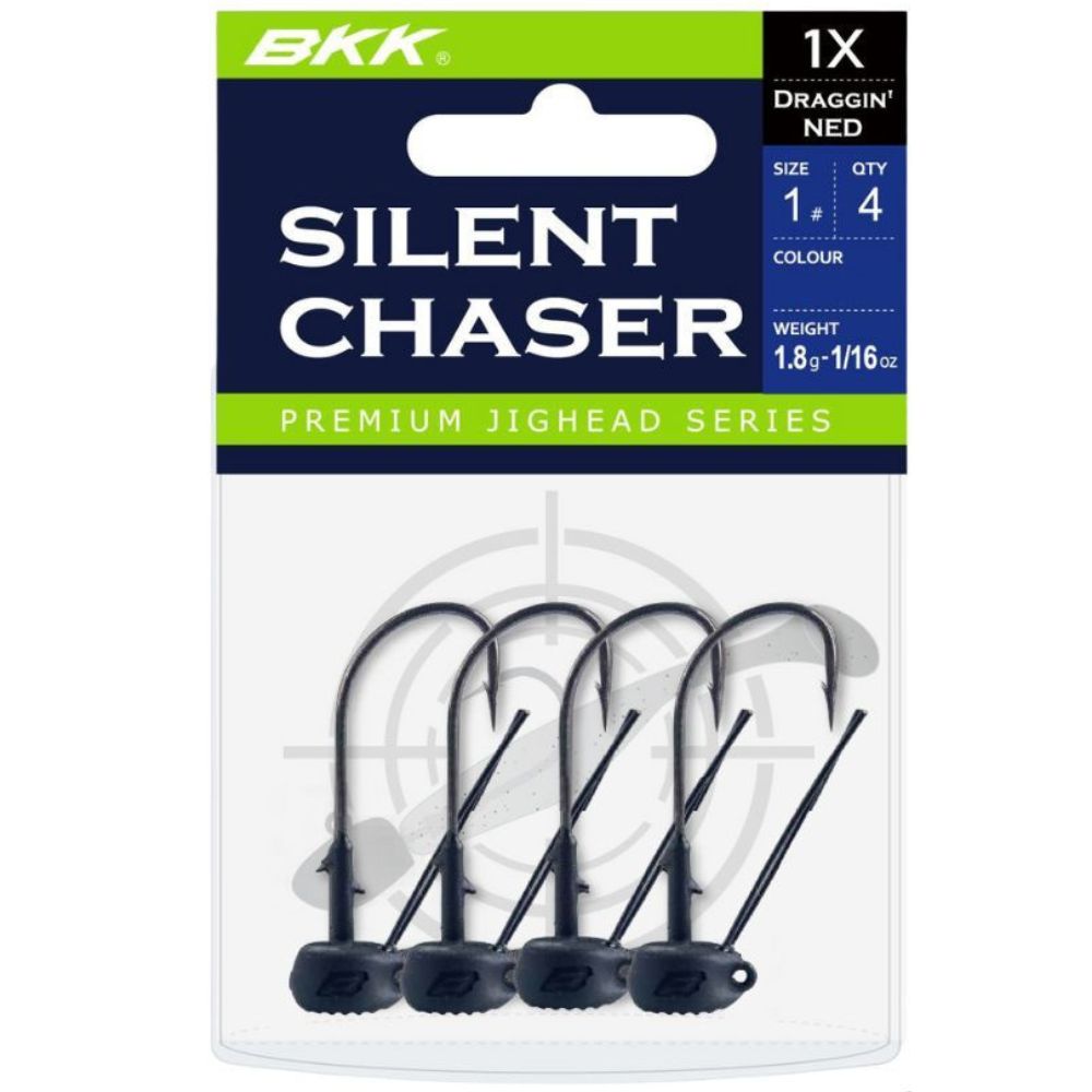 BKK Finesse Weedless Jighead Silent Chaser DRAGGIN' NED Matte Black - Image 2