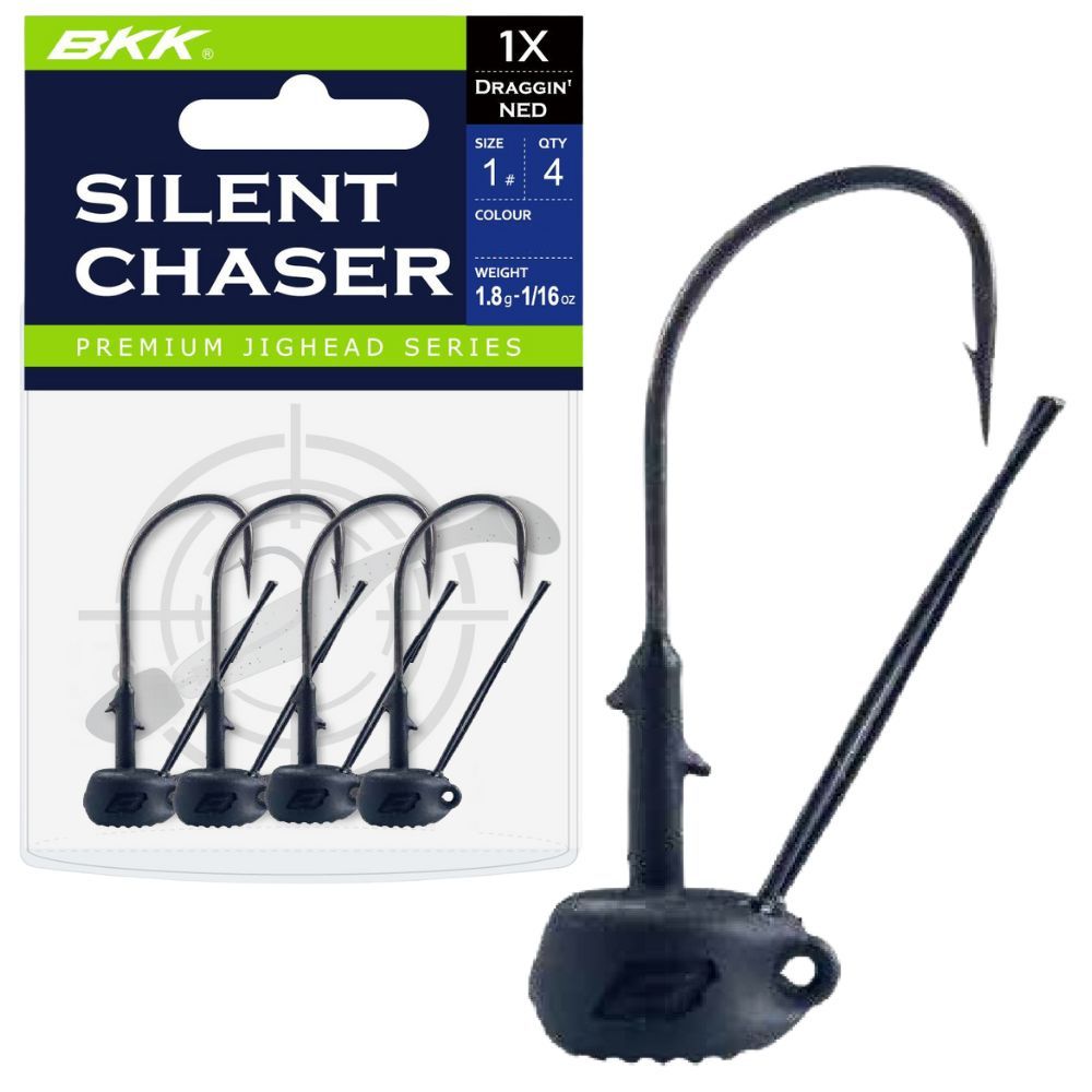 BKK Finesse Weedless Jighead Silent Chaser DRAGGIN' NED Matte Black
