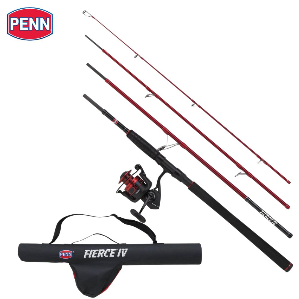PENN Saltwater Fishing Spinning Rod-Reel Travel Combo FIERCE IV 4000 20-80g