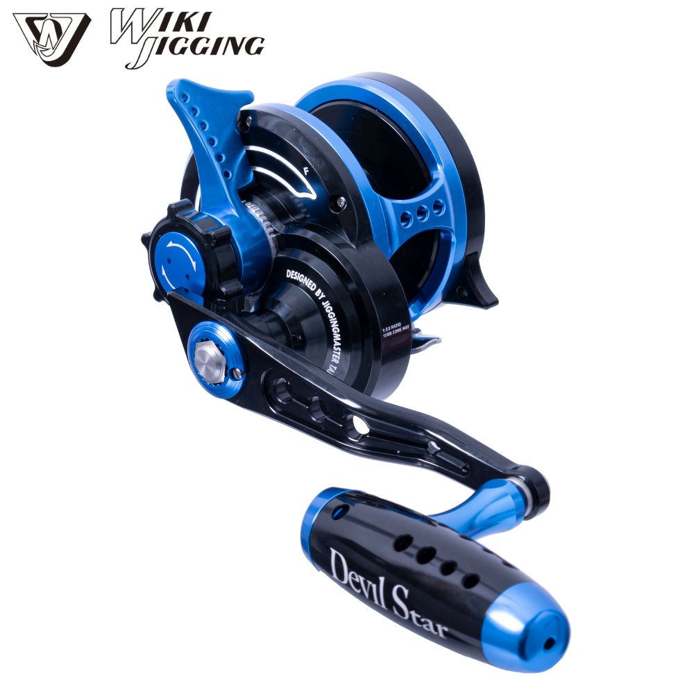 WIKI JIGGING Saltwater Fishing Lever-Twin Drag Righthanded Jigging Reel DEVIL STAR 2500XH Blue/Black
