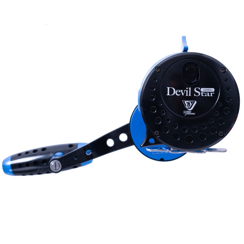 WIKI JIGGING Saltwater Fishing Lever-Twin Drag Righthanded Jigging Reel DEVIL STAR 2500XH Blue/Black - Image 5