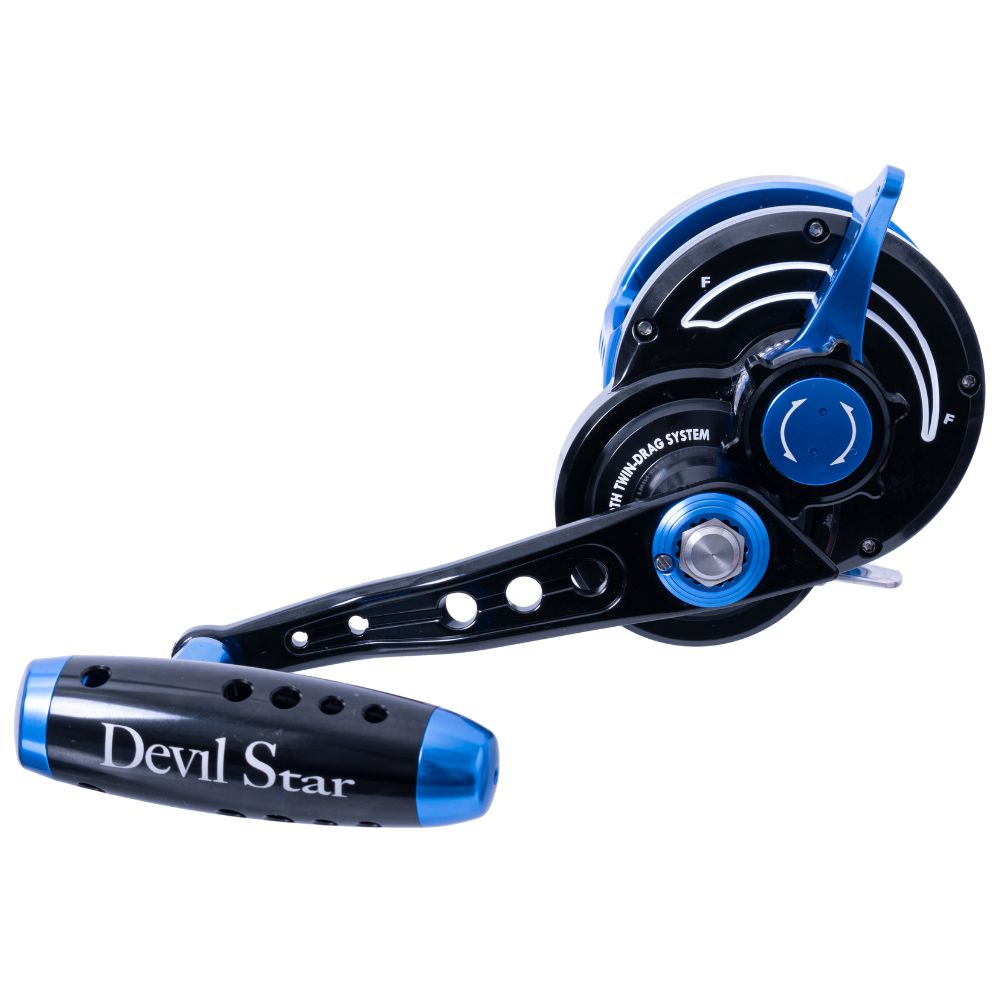 WIKI JIGGING Saltwater Fishing Lever-Twin Drag Lefthanded Jigging Reel DEVIL STAR 4000H Blue/Black - Image 4