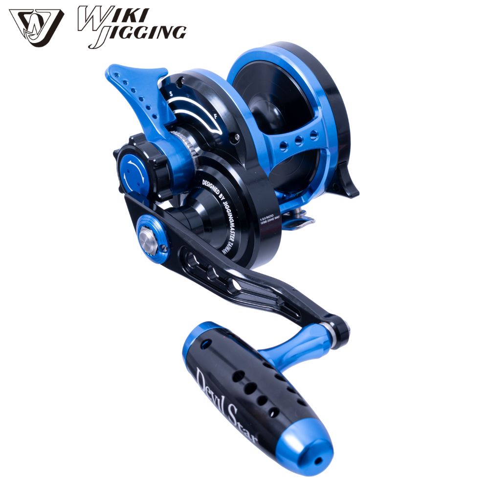 WIKI JIGGING Saltwater Fishing Lever-Twin Drag Righthanded Jigging Reel DEVIL STAR 4000H Blue/Black