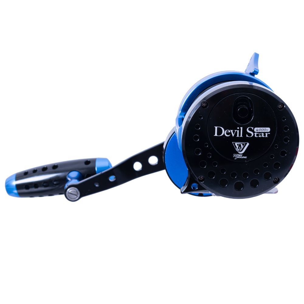 WIKI JIGGING Saltwater Fishing Lever-Twin Drag Righthanded Jigging Reel DEVIL STAR 4000H Blue/Black - Image 5