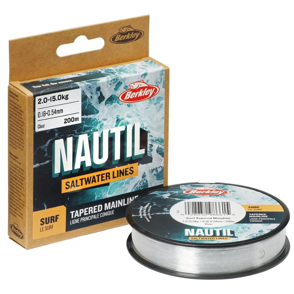 BERKLEY Saltwater Fishing Tapered Mainline NAUTIL SURF 200m/Clear