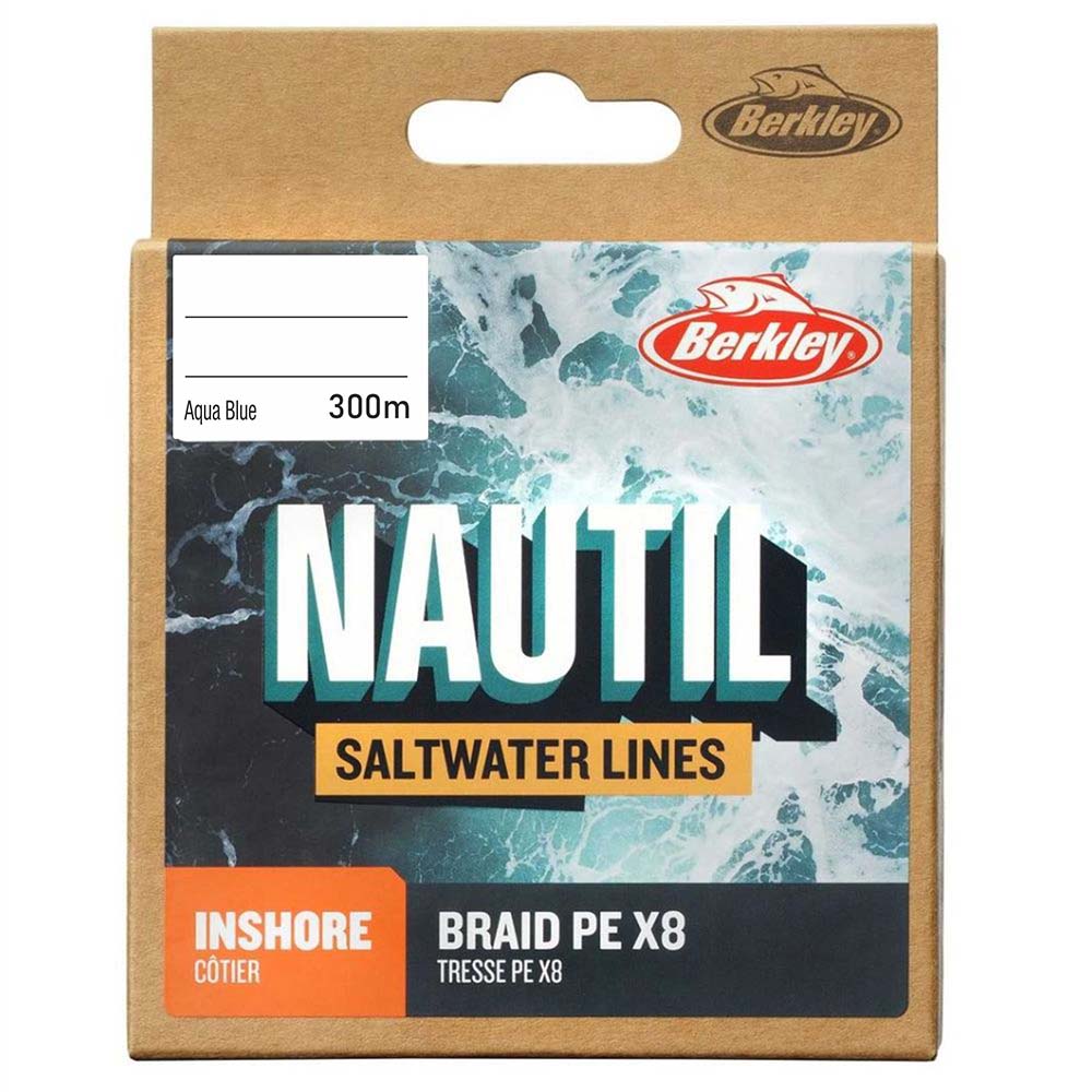 BERKLEY Saltwater Fishing X8 Braid Line NAUTIL INSHORE 300m/Aqua Blue - Image 2