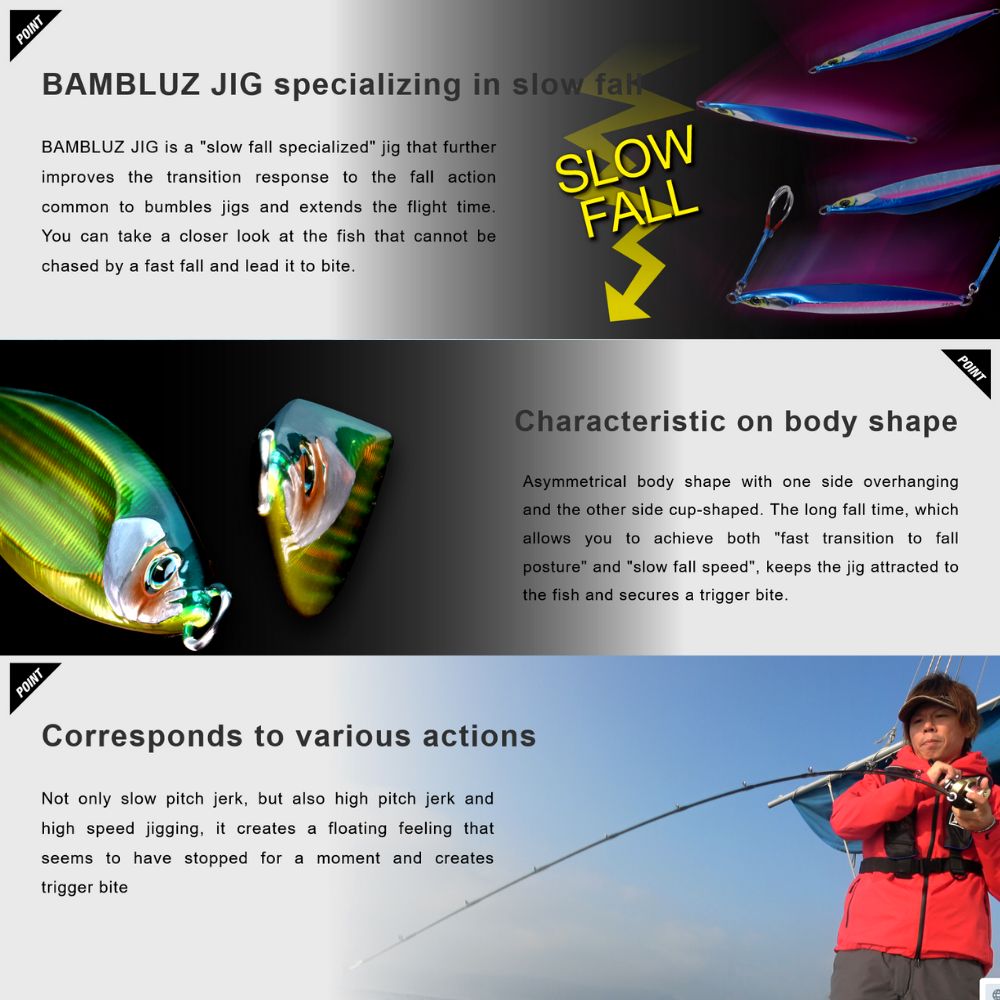 JACKALL Saltwater Jigging Lure BAMBLUZ Jig SLOW 150g #G205 - Image 4
