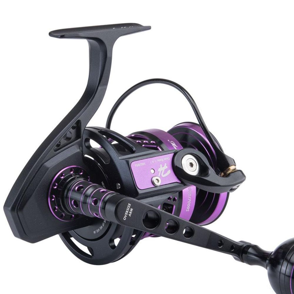 JIGGING MASTER Monster Game Spinning Reel MASTER V.I.P 5000H/7000S Black/Purple - Image 3