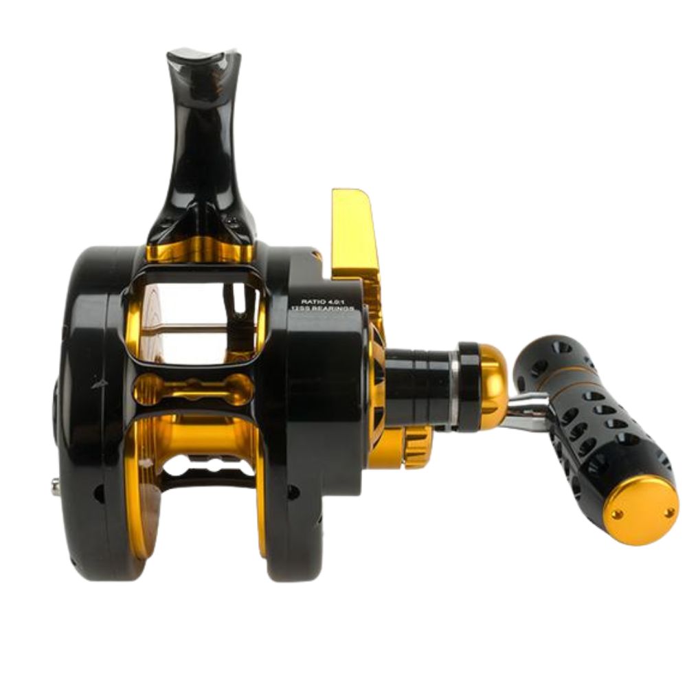 JIGGING MASTER Extreme Jigging Righthanded Reel UNDERHEAD PE10 Black/Gold - Image 8