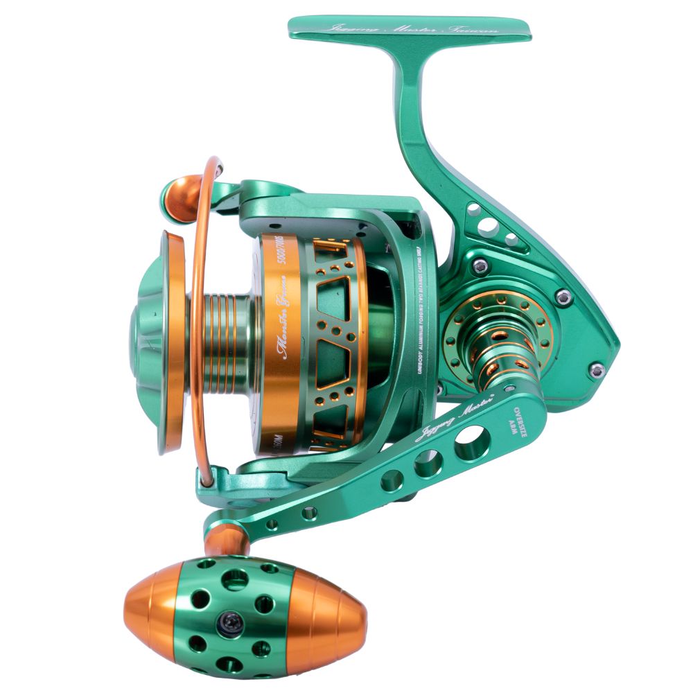 JIGGING MASTER Monster Game Spinning Reel YELLOWFIN SPECIAL 5000XH/7000S Green/Gold - Image 4