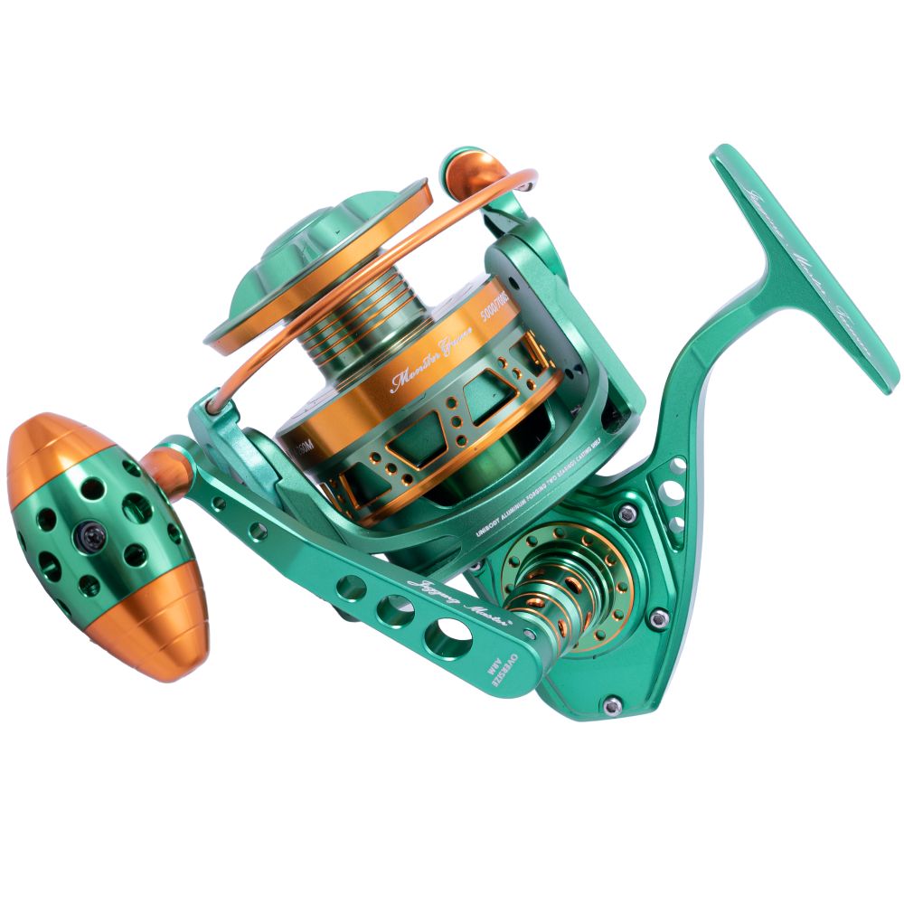 JIGGING MASTER Monster Game Spinning Reel YELLOWFIN SPECIAL 5000XH/7000S Green/Gold - Image 5