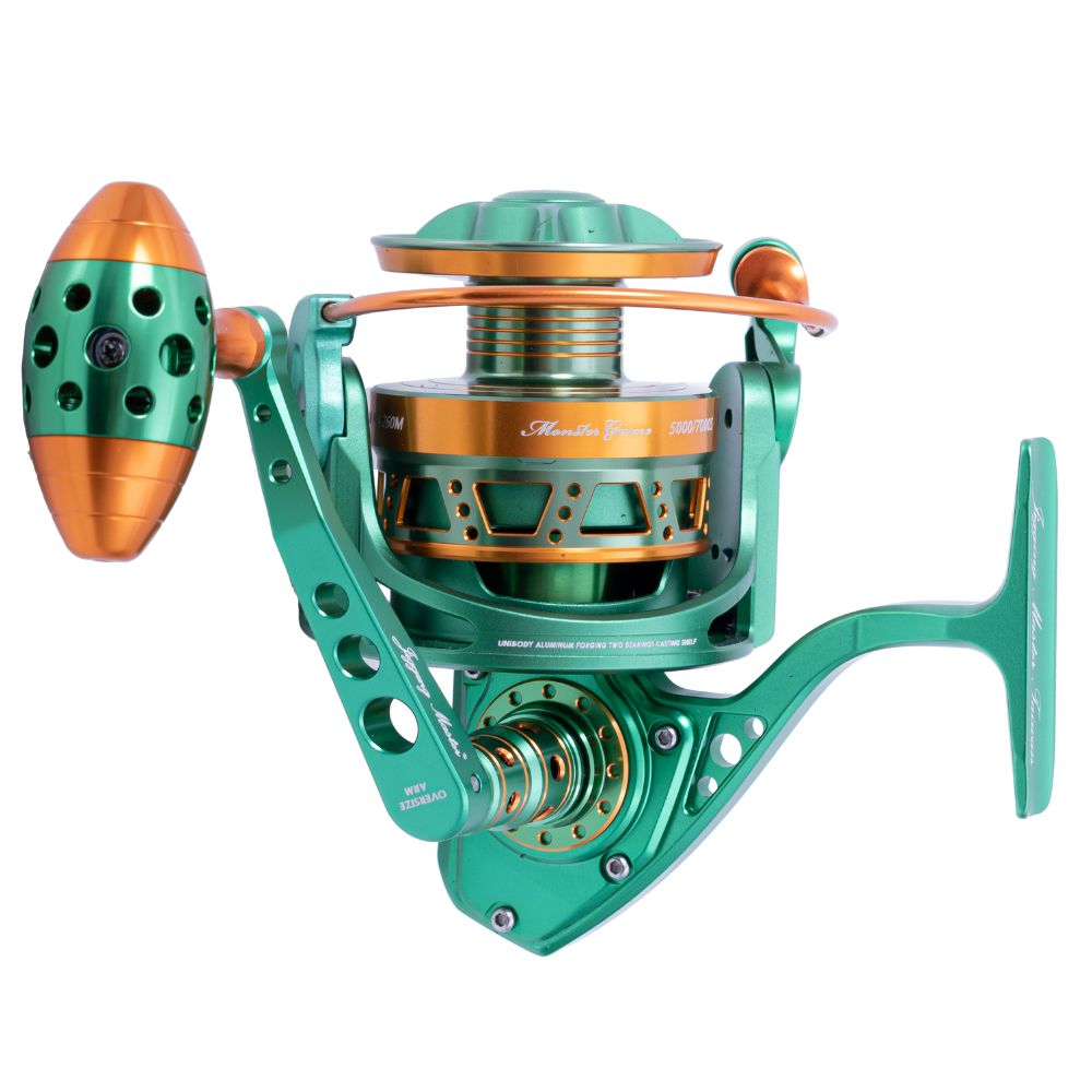 JIGGING MASTER Monster Game Spinning Reel YELLOWFIN SPECIAL 5000XH/7000S Green/Gold - Image 6
