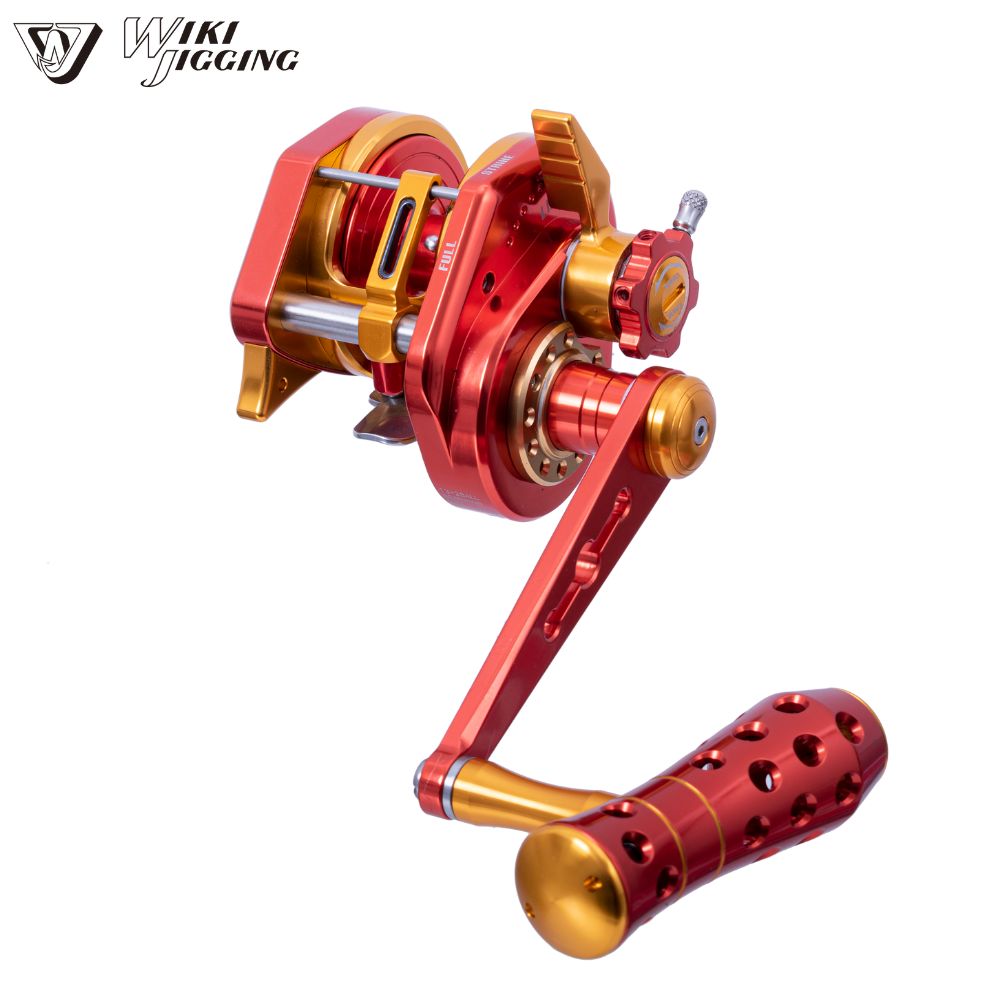 WIKI JIGGING Lefthanded Jigging Reel Violent Slow MASTER V.I.P 2000XH Orange/Gold