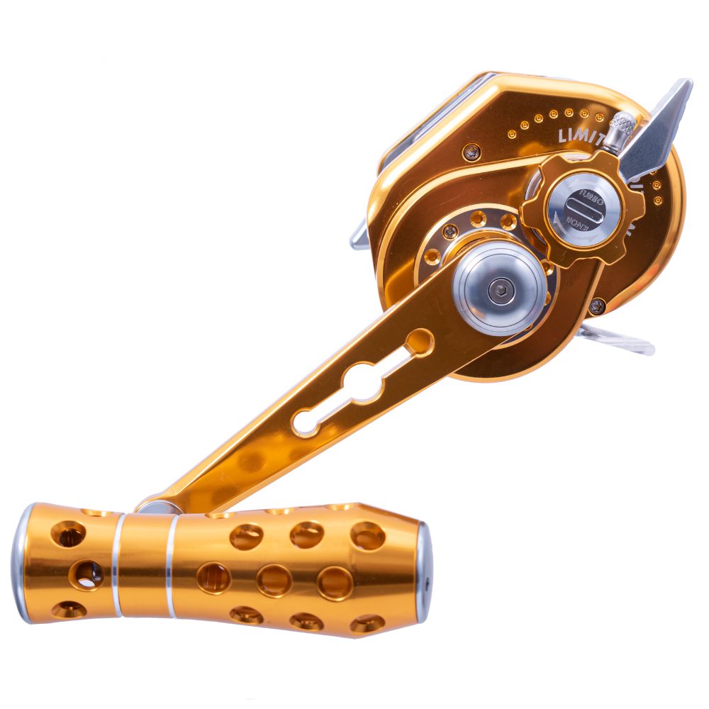 WIKI JIGGING Lefthanded Jigging Reel Violent Slow MASTER V.I.P 1500XH Gold/Titanium - Image 3