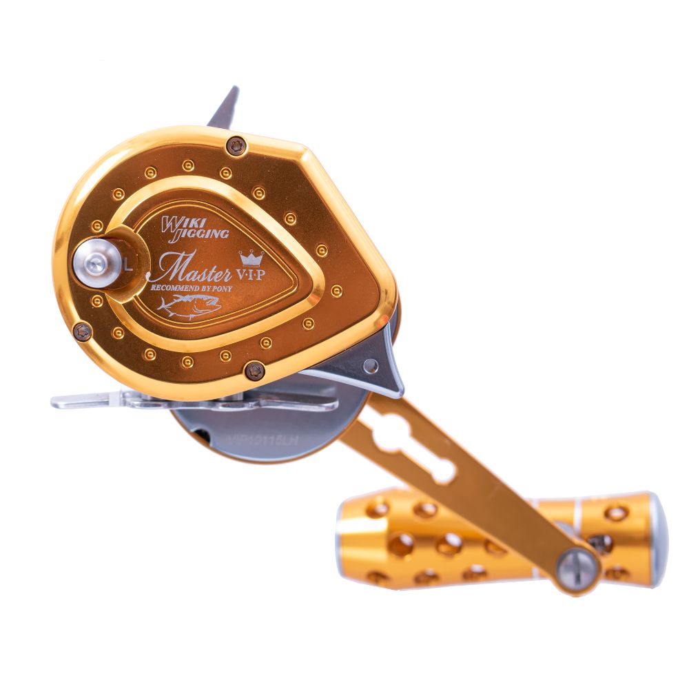 WIKI JIGGING Lefthanded Jigging Reel Violent Slow MASTER V.I.P 1500XH Gold/Titanium - Image 5