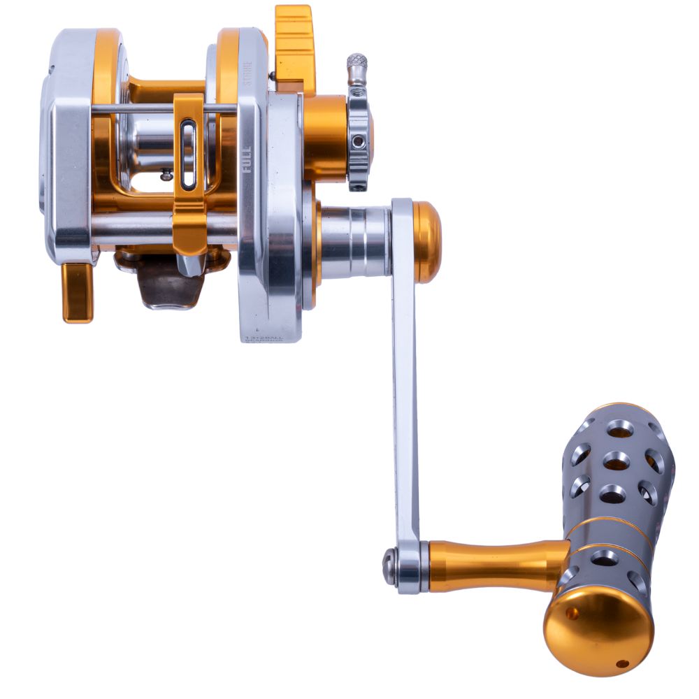 WIKI JIGGING Lefthanded Jigging Reel Violent Slow MASTER V.I.P 1500XH Titanium/Gold - Image 4
