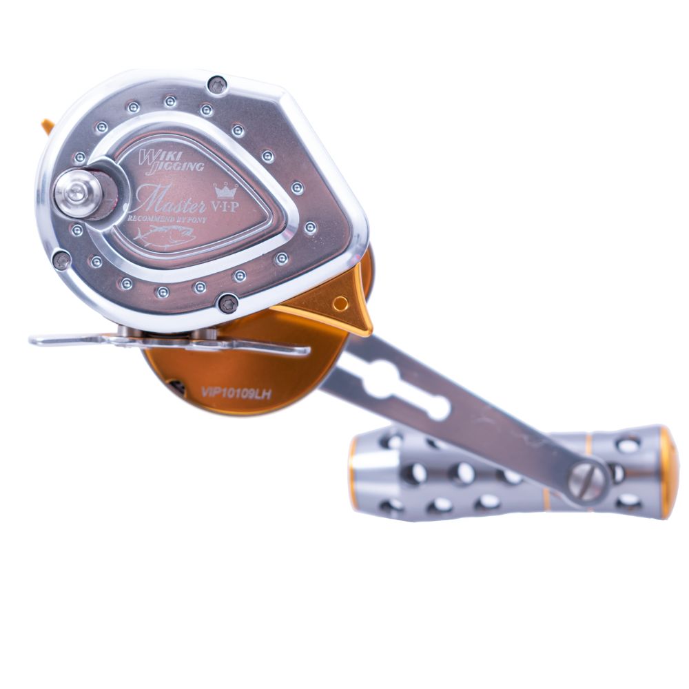 WIKI JIGGING Lefthanded Jigging Reel Violent Slow MASTER V.I.P 1500XH Titanium/Gold - Image 5