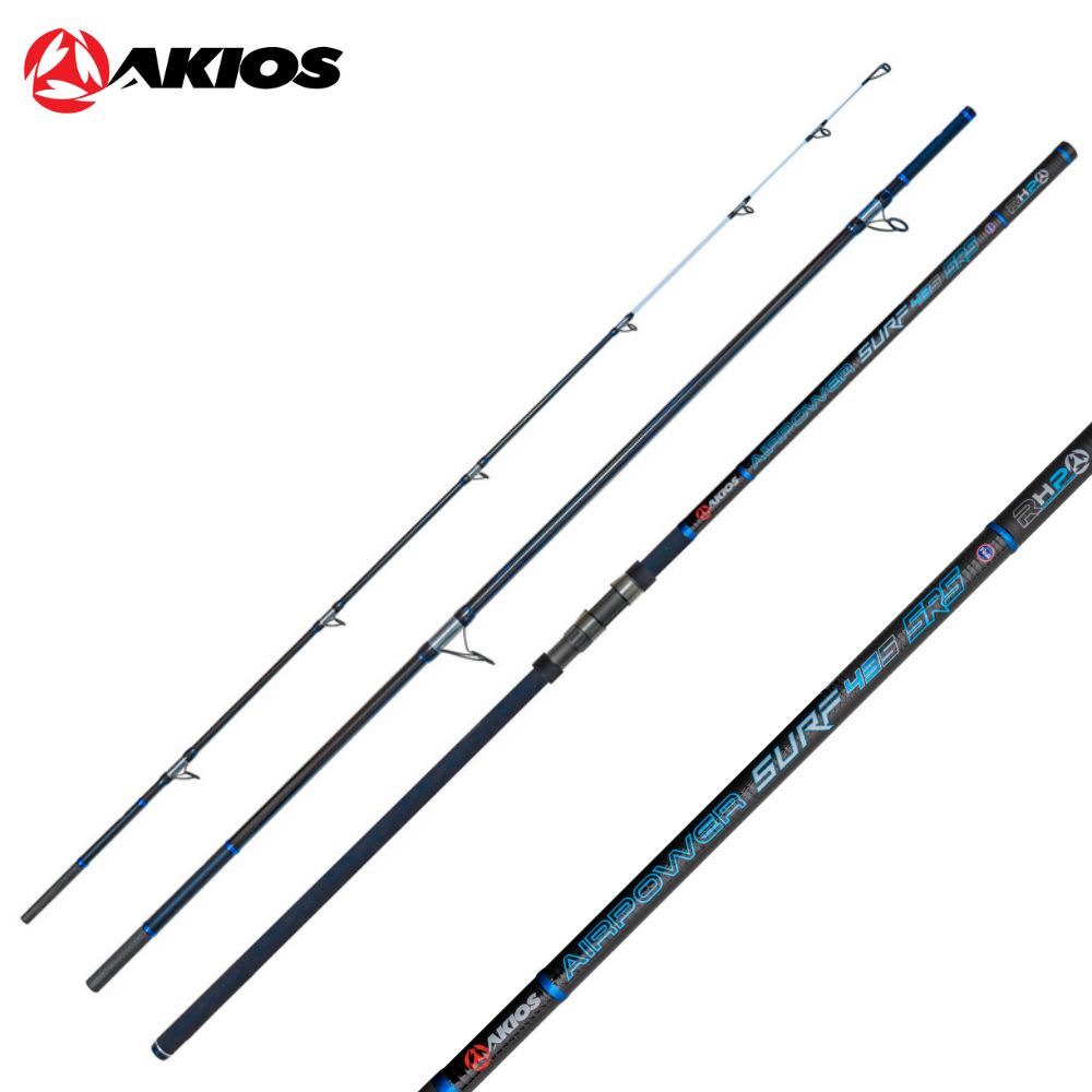 AKIOS Saltwater Fishing Surfcasting Nano Carbon Rod AIRPOWER 435 SRS BLACK EDITION