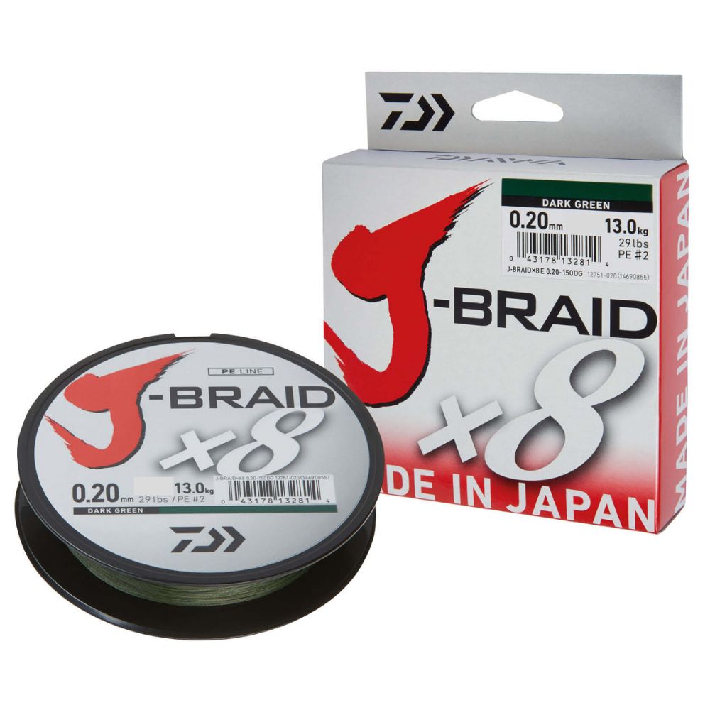 DAIWA 8 Strand Fishing Braid Line J-BRAID 300m/Dark Green
