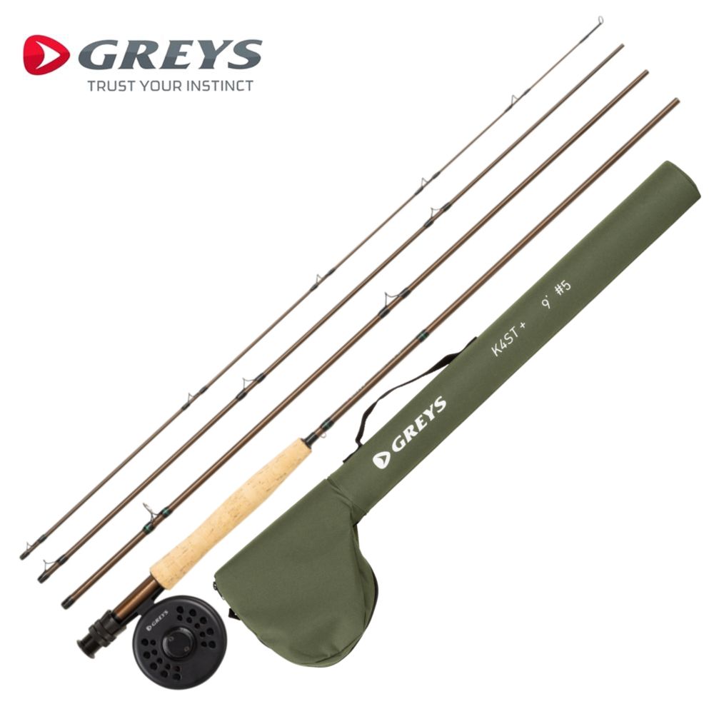 GREYS Fly Fishing Rod-Reel-Line Combo K4ST + 10FT #7