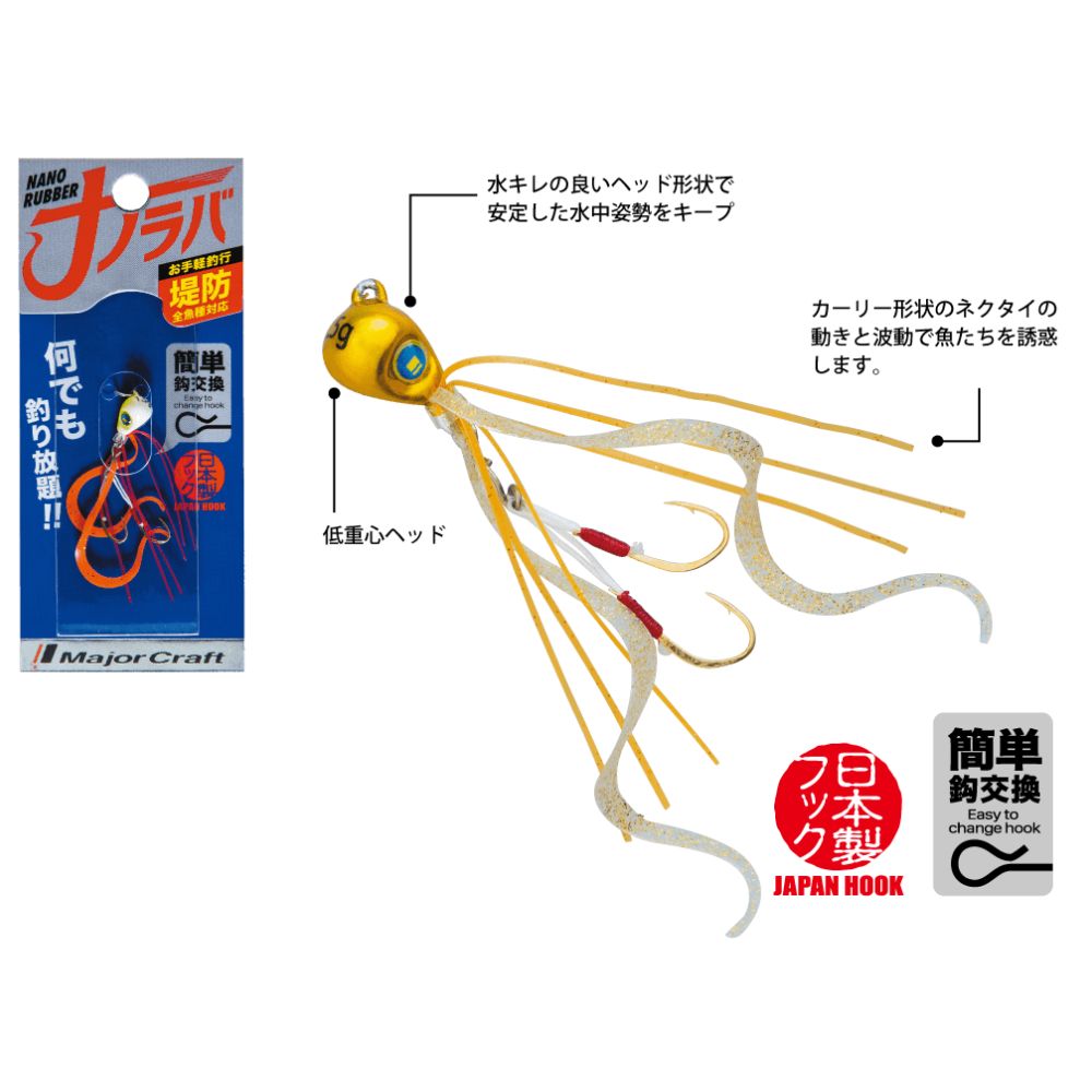 MAJOR CRAFT Saltwater Light Shore Jigging Lure NANO RUBBER 10g - Image 8