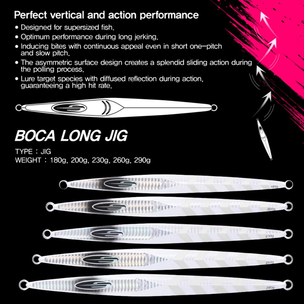 NS BLACK HOLE Offshore Jigging Lure BOCA LONG JIG 200g - Image 10