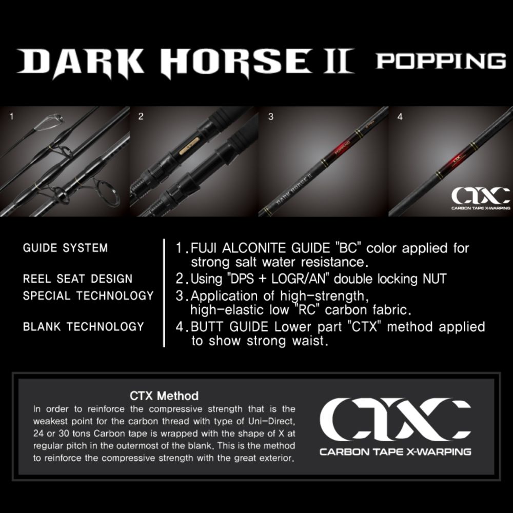 NS BLACK HOLE Saltwater Heavy Spinning Rod DARK HORSE II POPPING S-1002 - Image 3
