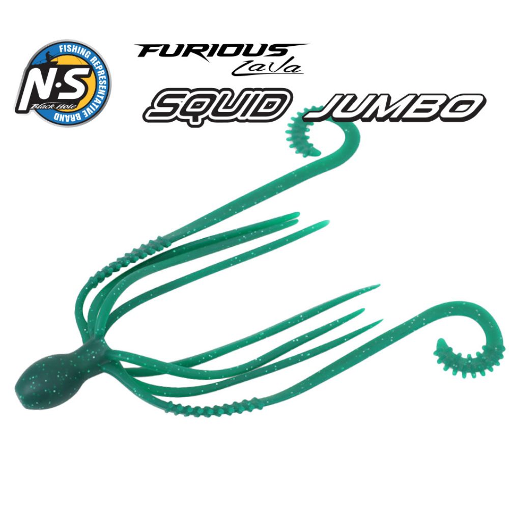 NS BLACK HOLE Rubber Jigging Soft Bait Lure FURIOUS LAVA SQUID JUMBO 6in/2pcs