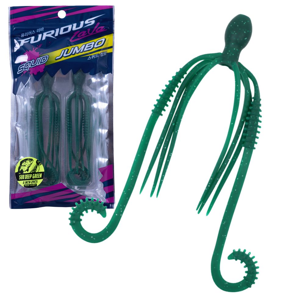 NS BLACK HOLE Rubber Jigging Soft Bait Lure FURIOUS LAVA SQUID JUMBO 6in/2pcs - Image 6