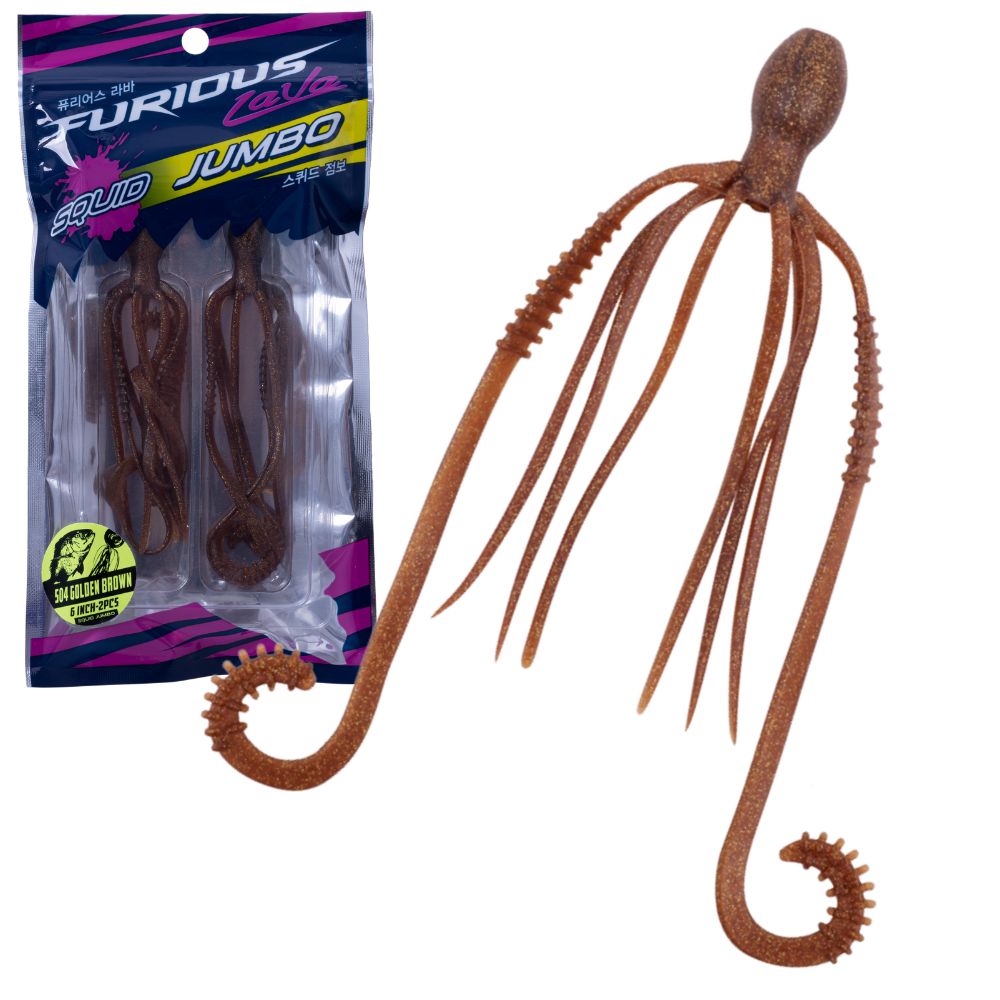 NS BLACK HOLE Rubber Jigging Soft Bait Lure FURIOUS LAVA SQUID JUMBO 6in/2pcs - Image 5